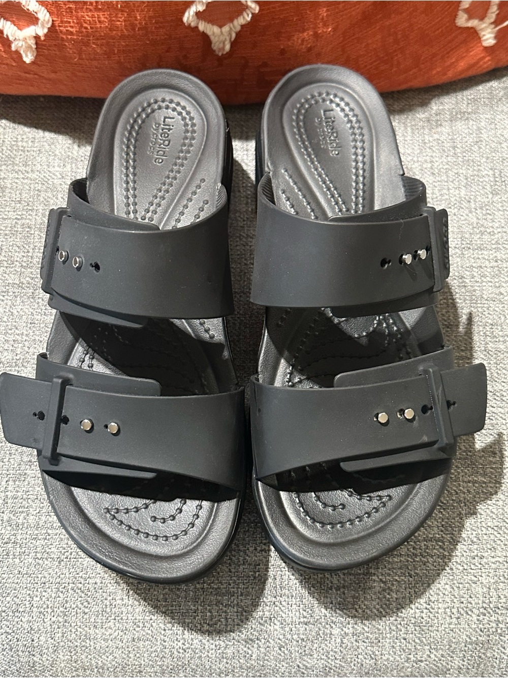 CROCS Brooklyn Buckle Wedge Sandals